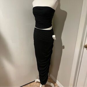 Hey Babe Strapless Ruched Skirt Set